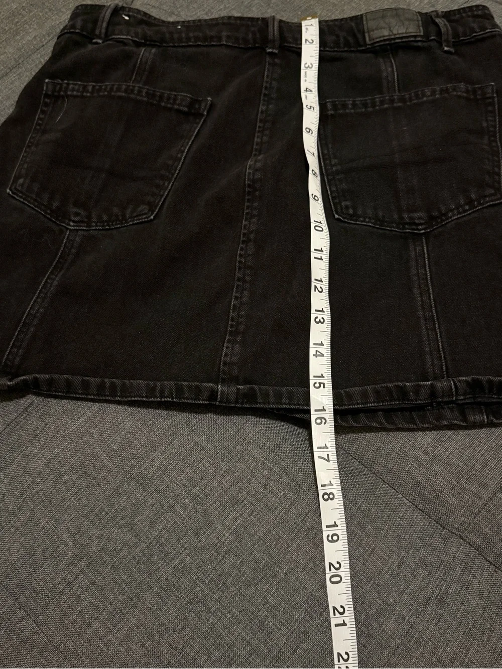 American Eagle Outfitters Black Button-Front A-Line Denim Skirt
